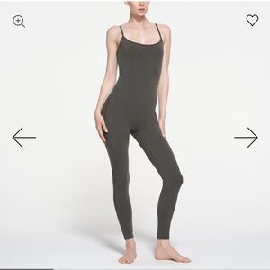 SKIMS Olive Green Ribbed Jumpsuit